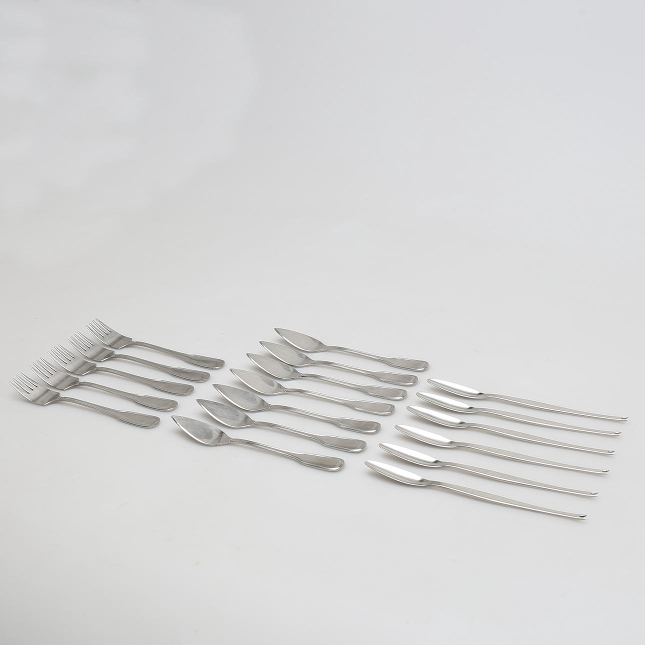 PARTI BESTICK, 21 delar, Gense, hummergafflar "Fokus" samt fiskbestick "Attaché".