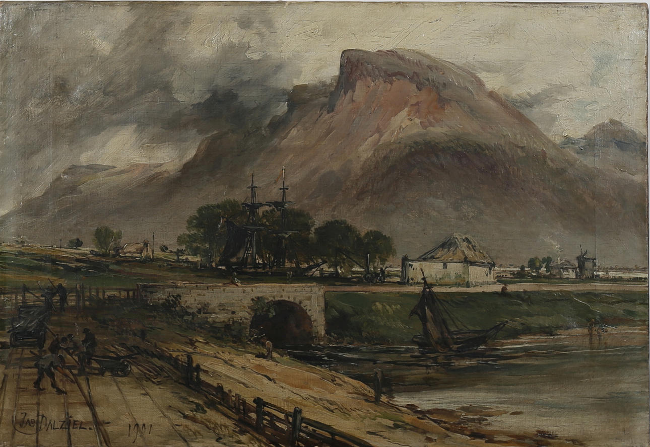 JAMES DALZIEL. Flodlandskap, olja på duk, signerad Jam Dalziel och daterad 1901.