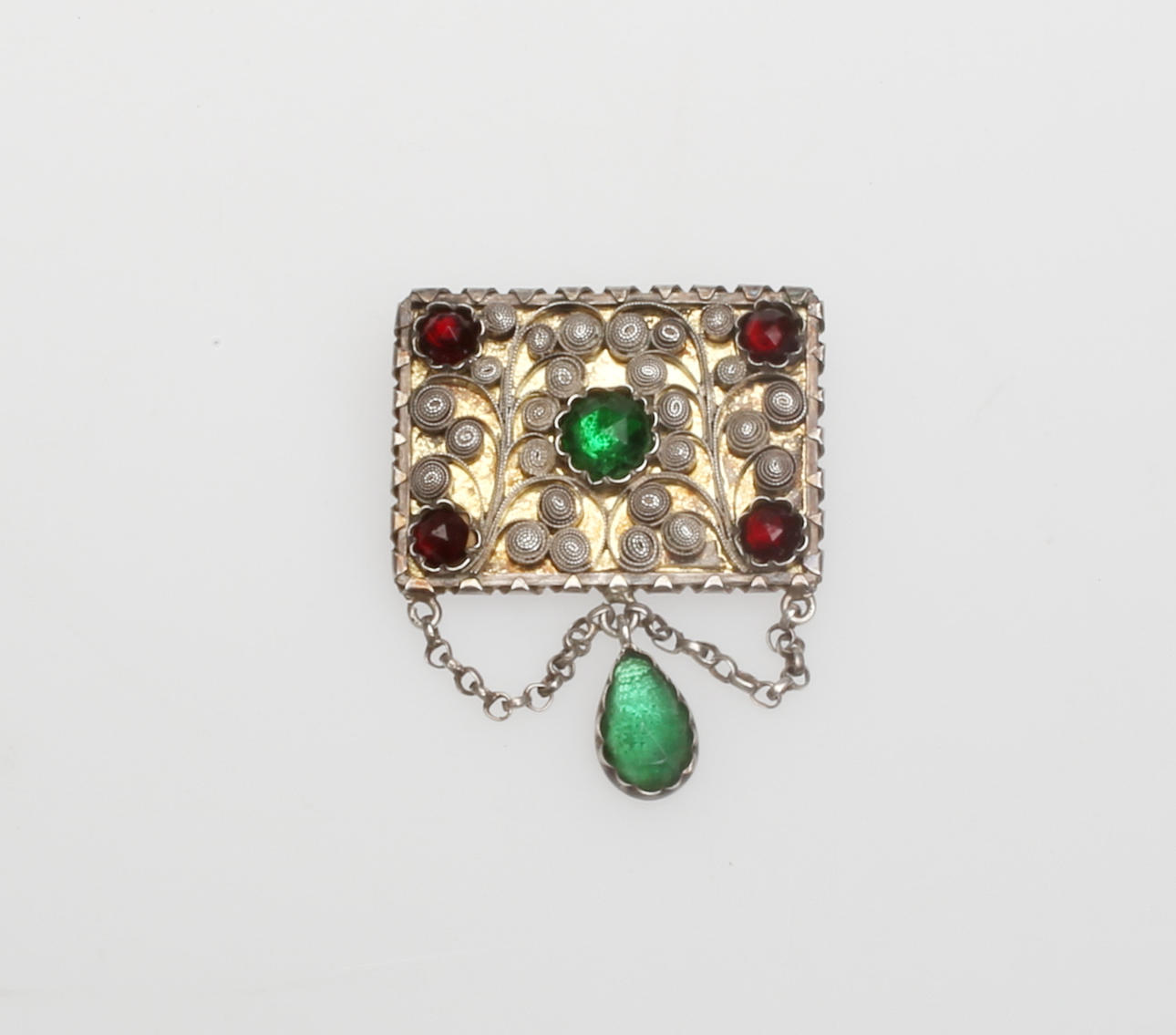 DRÄKTSMYCKE, silver, allmoge, Karlshamn, 1914.