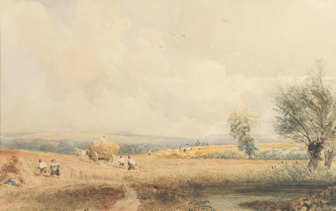 PETER DE WINT (1784-1849). CORNFIELD IN SUSSEX.