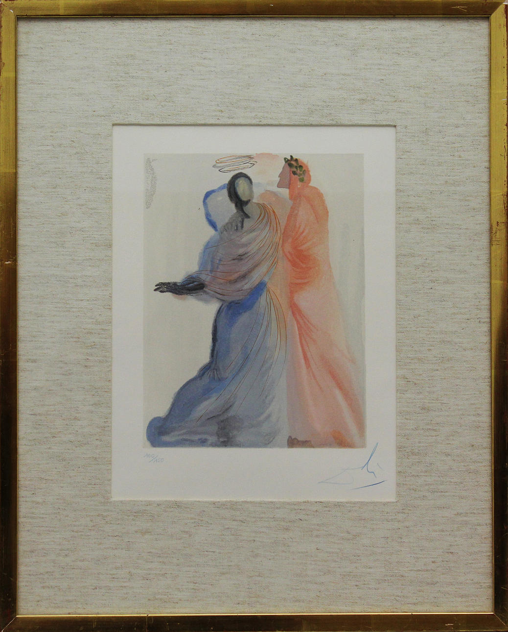 SALVADOR DALÍ. "Beatrice". Träsnitt. Signerad Dali. 100/150.