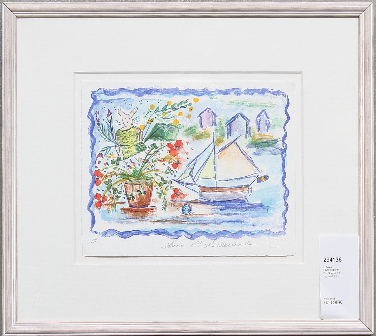LENA A LINDERHOLM. Färglitografi, EA, signerad.