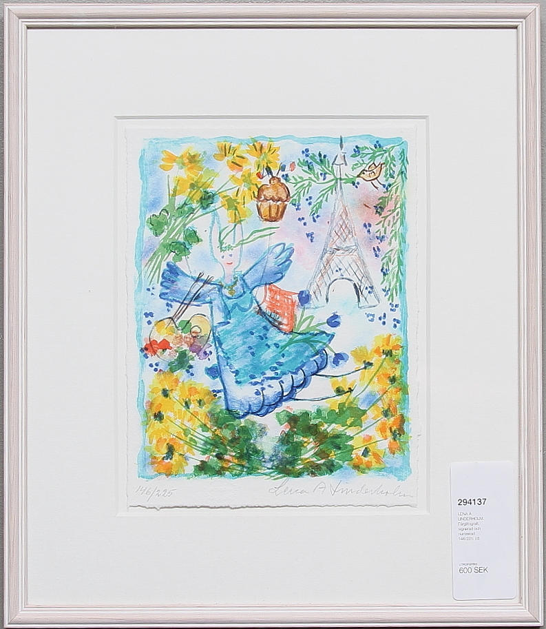 LENA A LINDERHOLM. Färglitografi, signerad och numrerad 146/225.