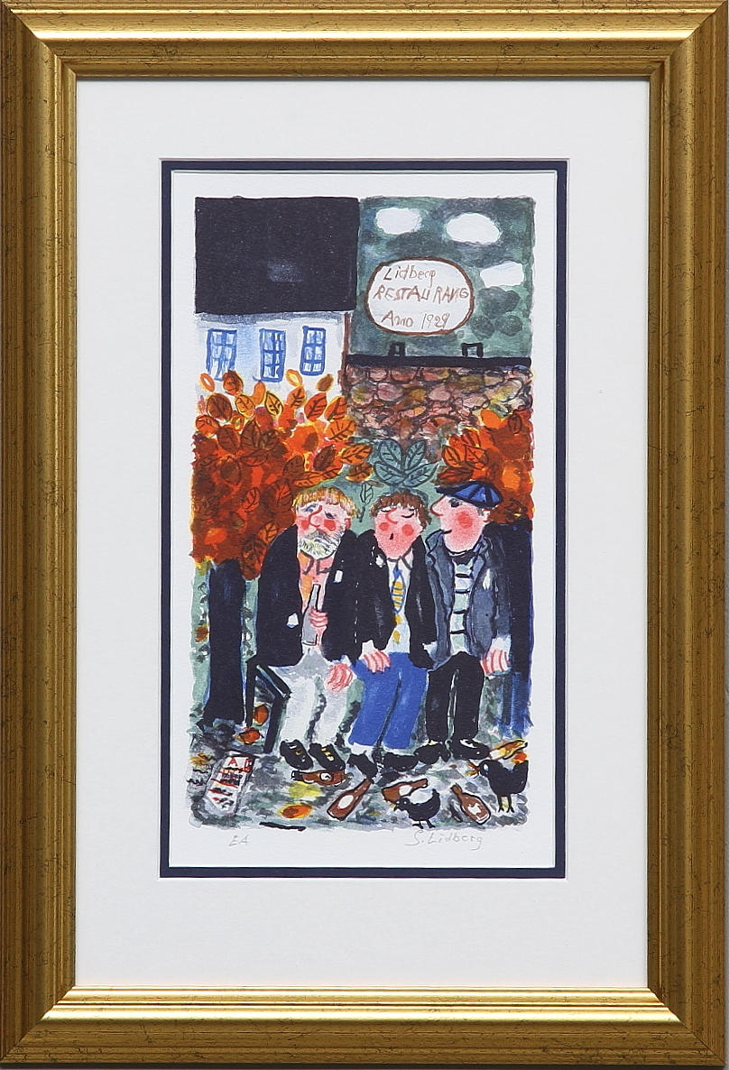 SVEN LIDBERG. Färglitografi, signerad samt påskrift EA (epreuve d’artist).