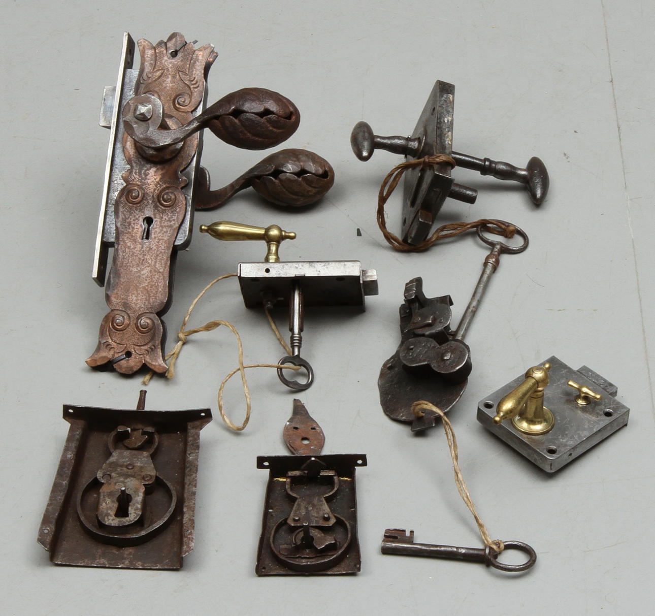 SKÅP-, DÖRR- och KISTLÅS, 7 delar, 17-1900-tal.