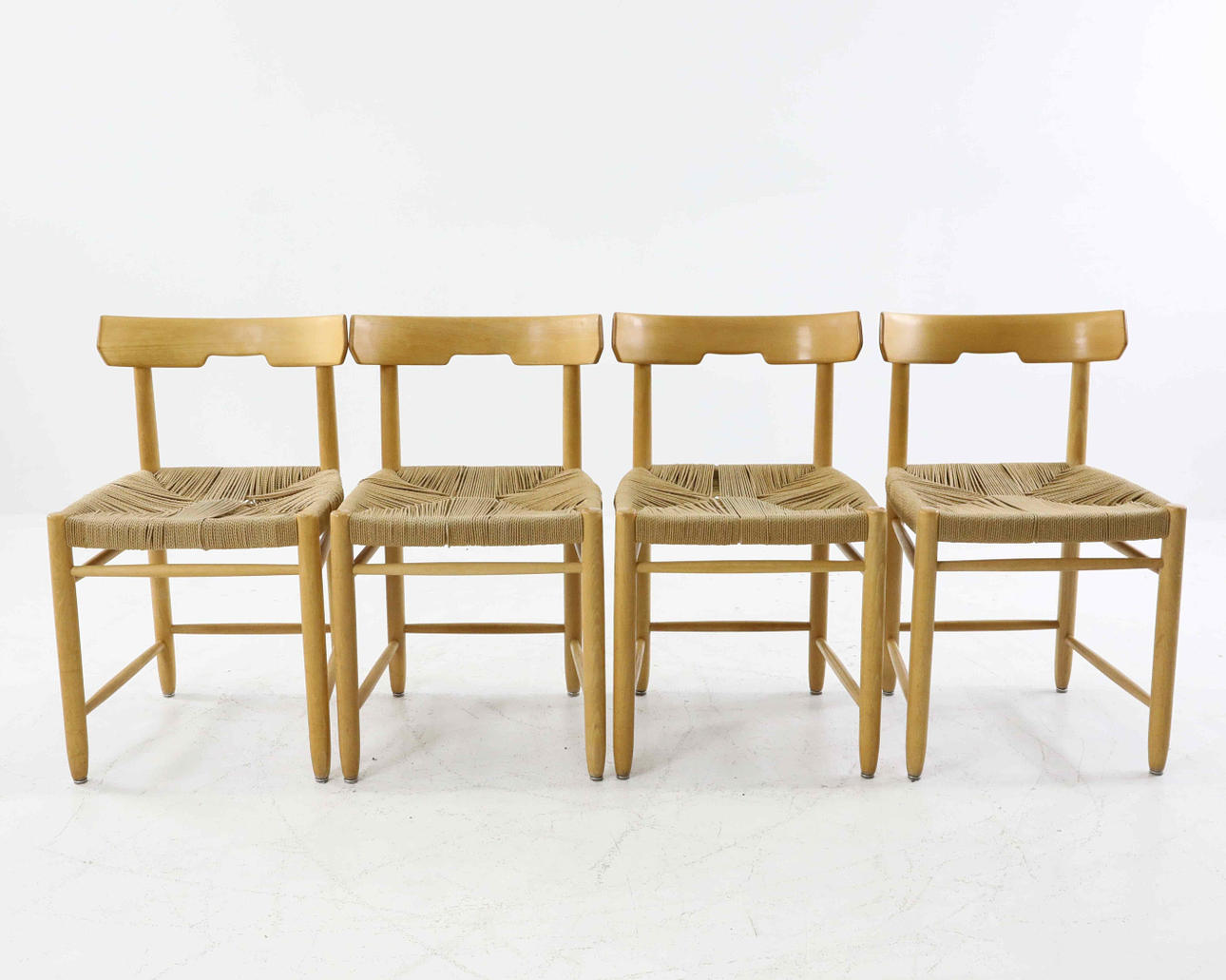 STOLAR, 4 st, trä, flätad sits, 1900-talets andra hälft.