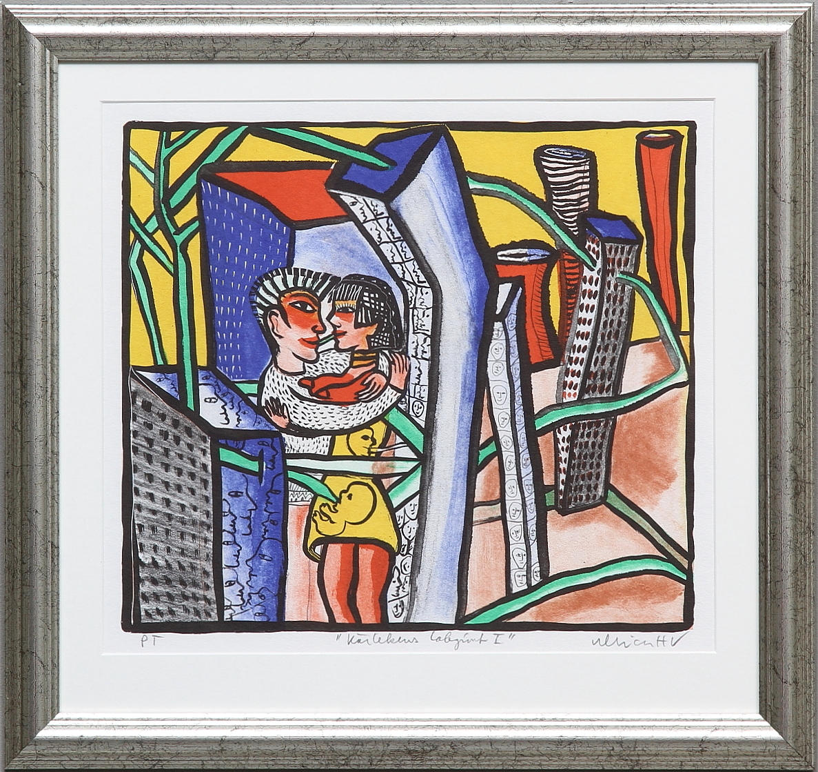 ULRIKA HYDMAN VALLIEN. Grafiskt blad, "Kärlekens labyrint", signerat prov tryck.