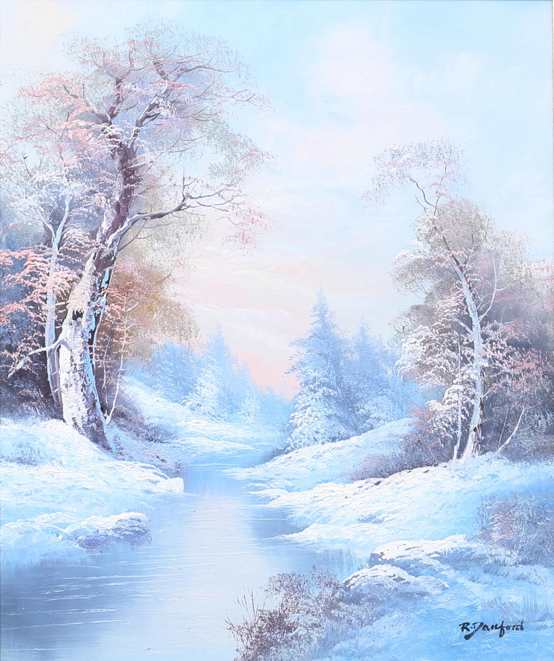 ROY DANFORD. Winter landscape. Oil on canvas, signed.