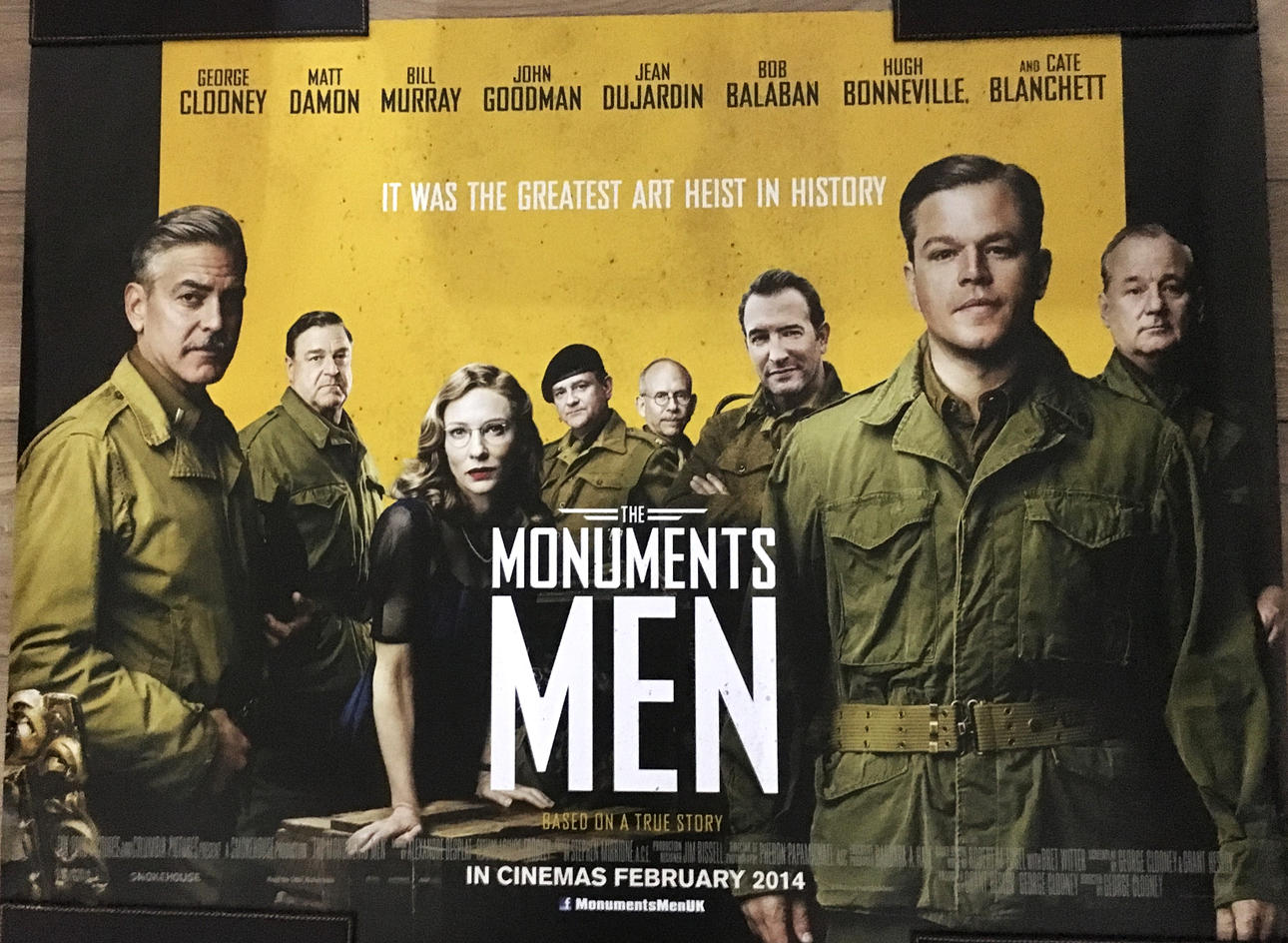 SIETE CARTELES DE LA PELÍCULA "THE MONUMENTS MEN".