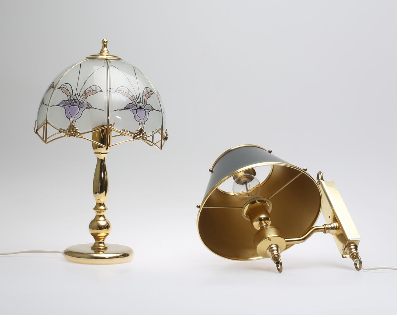 LAMPOR, 2 st, mässing, 1900-tal.