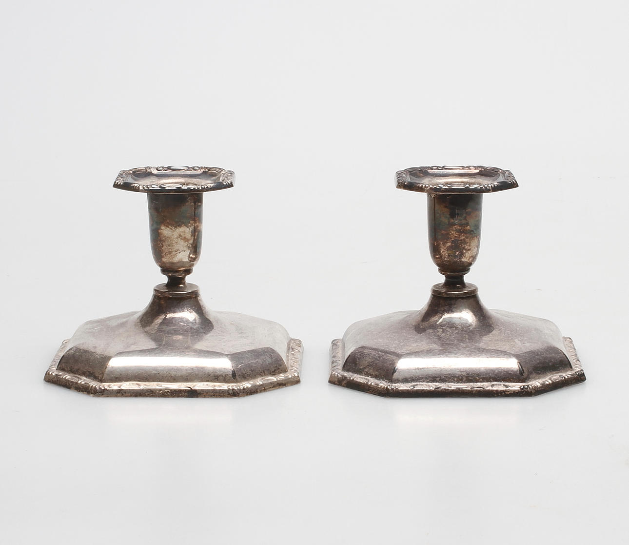 LJUSSTAKAR, ett par, silver, Thorvald Marthinsen, Norge.