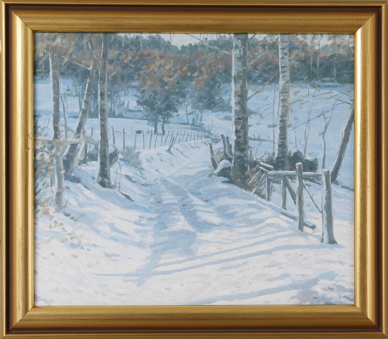 LARS JÖNSSON. Vinterlandskap, olja på duk, signerad och daterad 95.