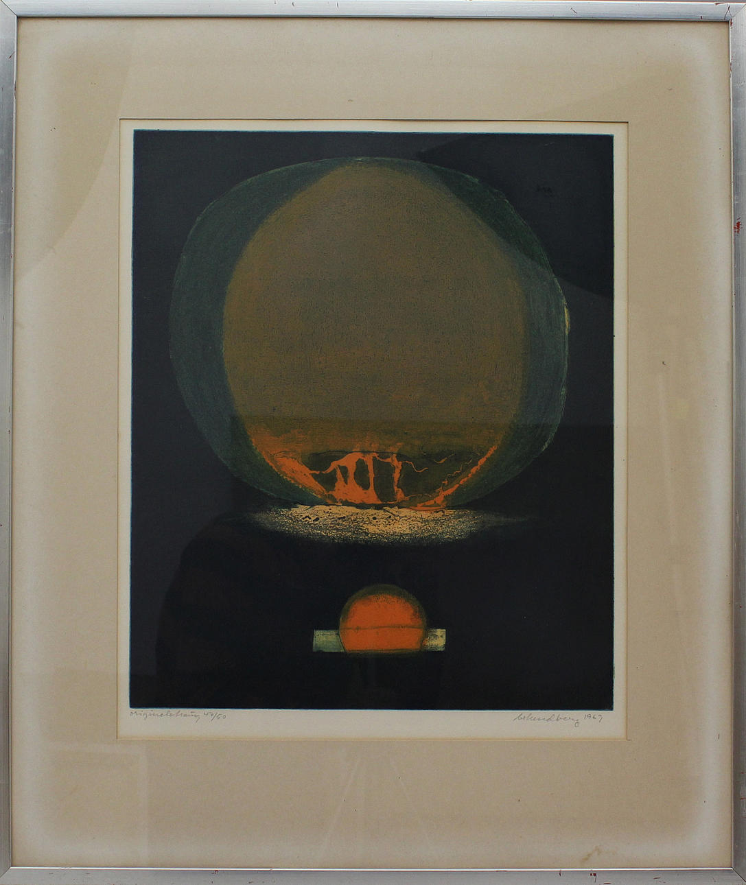 BERTIL LUNDBERG. Komposition. Färgetsning. Signerad B Lundberg och daterad 1969. 47/50.