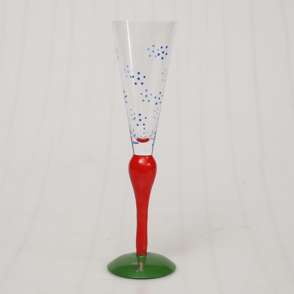 ANNE NILSSON, Champagnerglas, „Clown“, Orrefors.