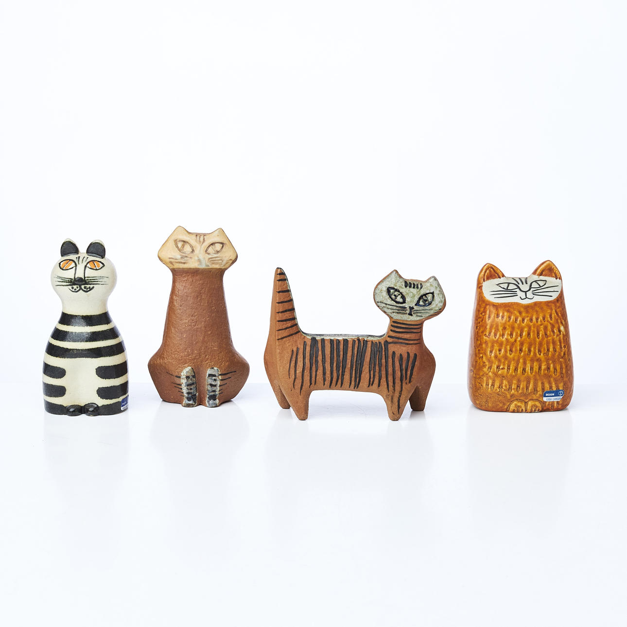 LISA LARSON. Cats, 4 pcs, stoneware, Gustavsberg.
