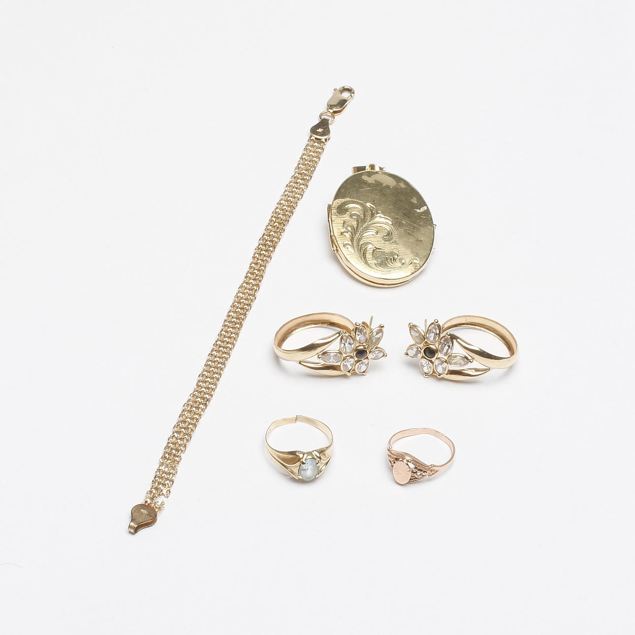 GULDSMYCKEN, 14k guld, vikt ca 21,3 gr.