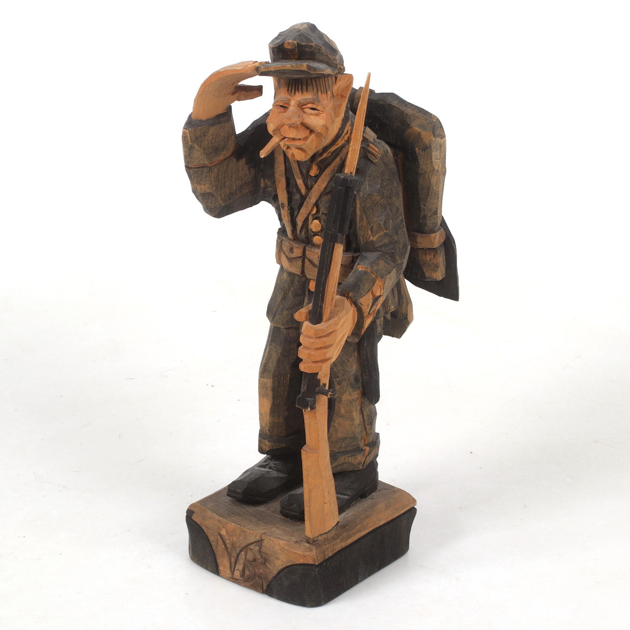 VILHELM BERGSTRÖM. Träfigur, signerad VB, 1900-talets mitt.