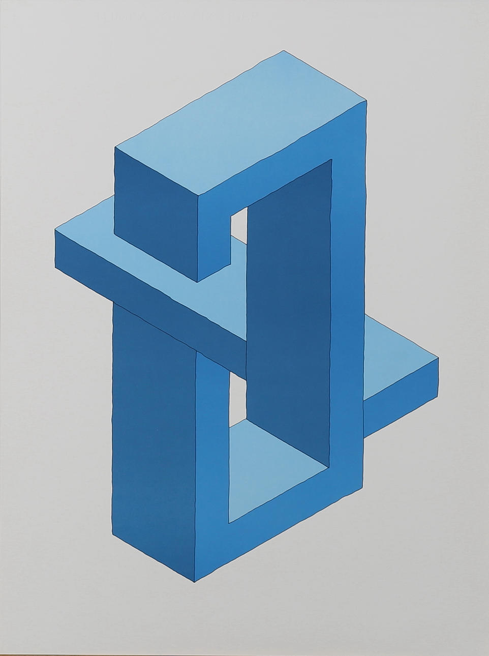 OSCAR REUTERSVÄRD. Omöjlig figur, färglitografi, osignerad.