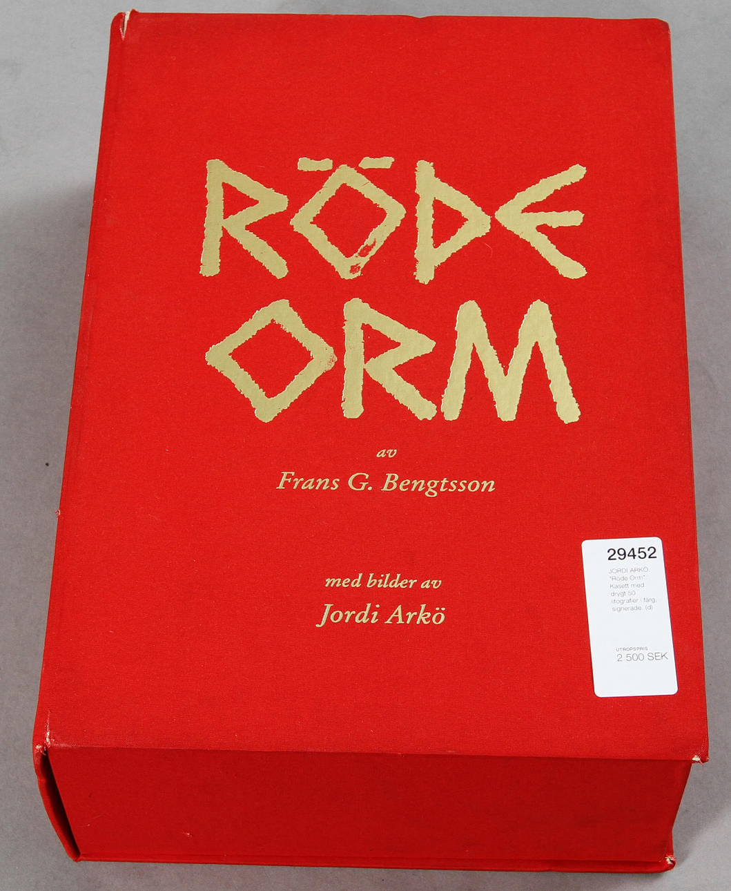 JORDI ARKÖ. "Röde Orm". Kasett med drygt 50 litografier i färg, signerade.