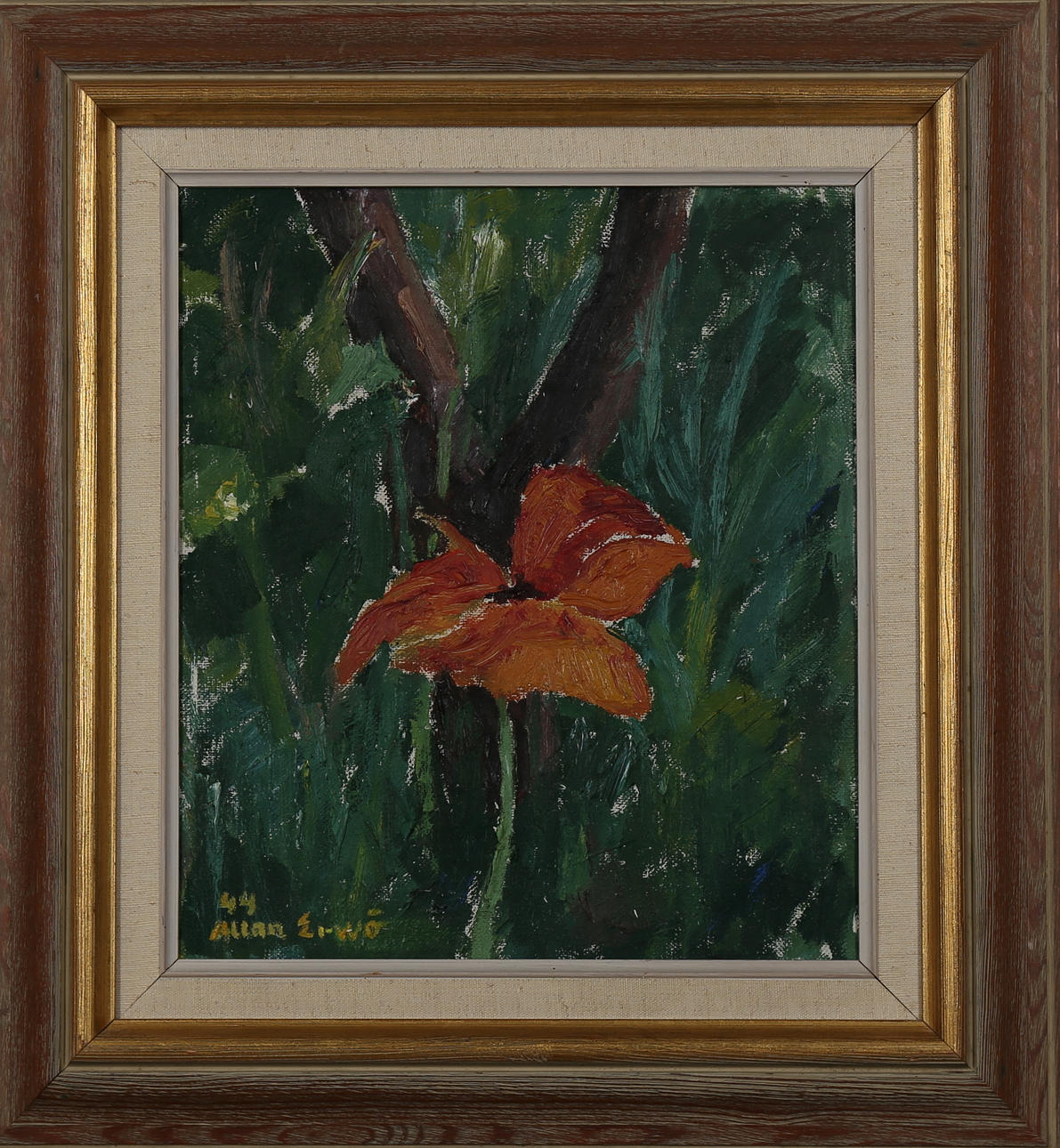 ALLAN ERWÖ. Komposition med vallmo, olja på duk, signerad och daterad -44.