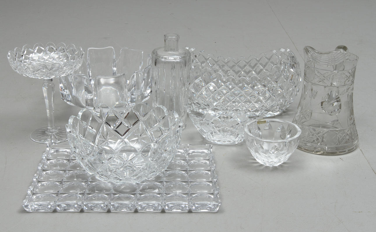 PARTI GLAS, 9 delar, bla. Orrefors, 1900-tal.