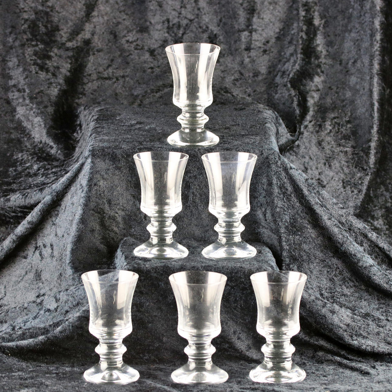 OLLE ALBERIUS. Schnapsglas, 6-tlg. "Karin", Glas, Orrefors.