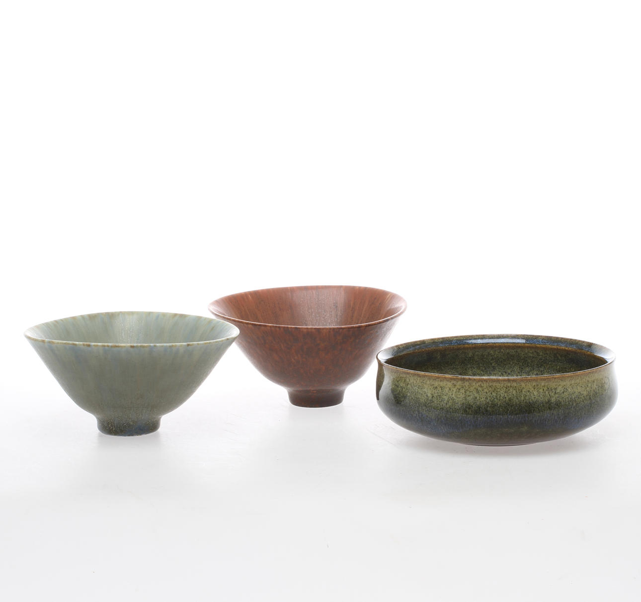 SKÅLAR, 3 st, stengods, Carl Harry Stålhane, Rörstrand, 1900-tal.