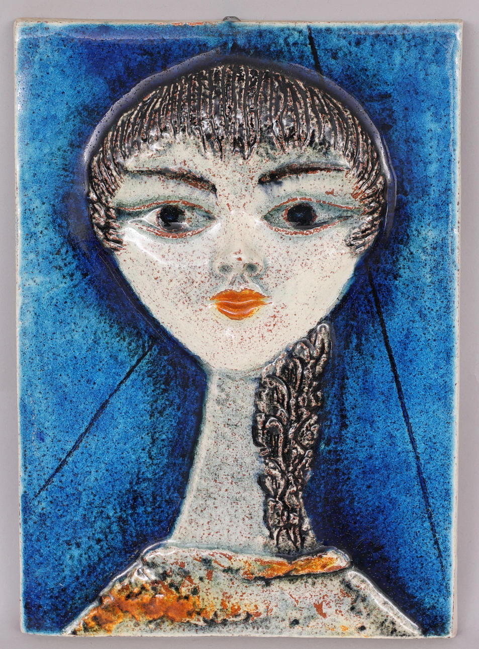WALL RELIEF, Face, ceramic, Karlsruhe, Germany, signed LH ..., حجم الصورة 953x1290