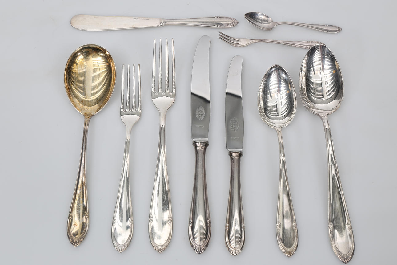 BESTICK, nysilver, 58 delar, 1900-talets mitt.