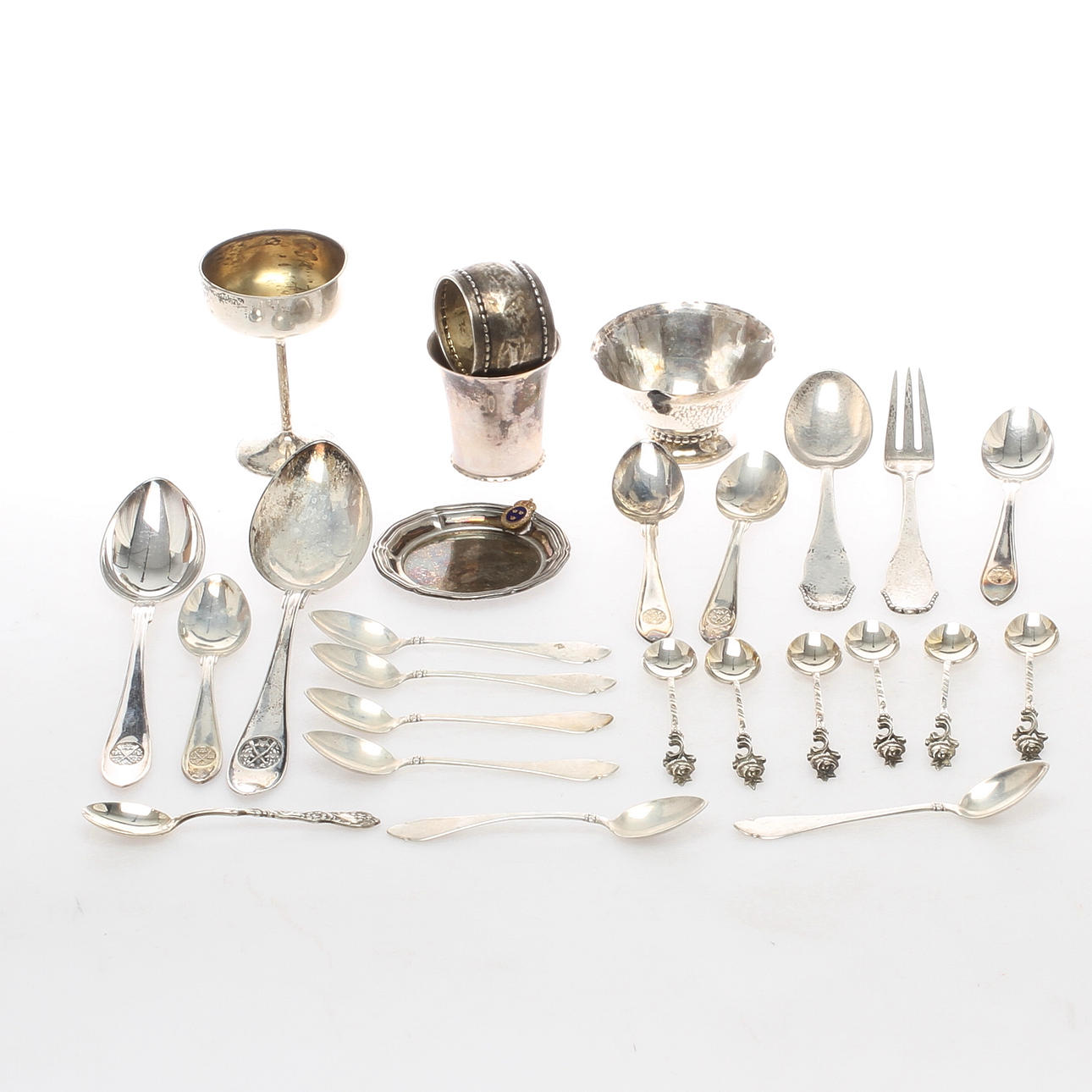 PARTI SILVER, mestadels skedar, 1900-tal.