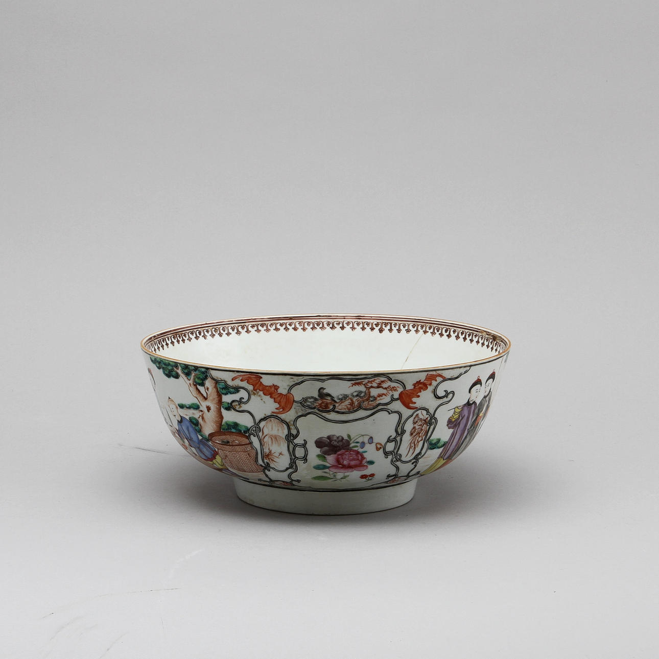 BÅLSKÅL, porslin, Kina, Qianlong (1735-95).