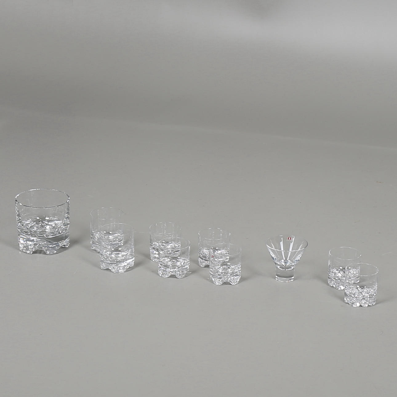 GLAS, 9 st, Tapio Wirkkala och Olle Alberius, Iittala och Orrefors.