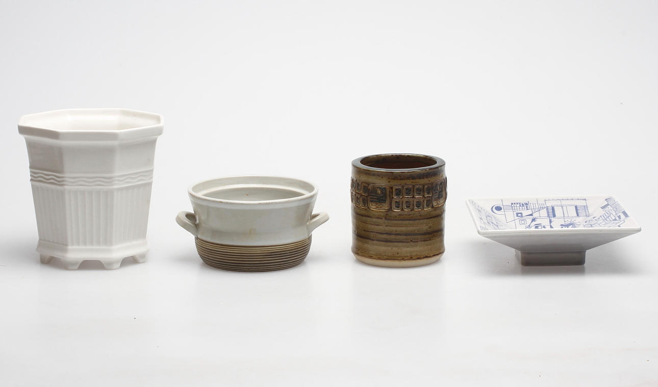 KERAMIK, 4 delar, Rörstrand och Royal Copenhagen.