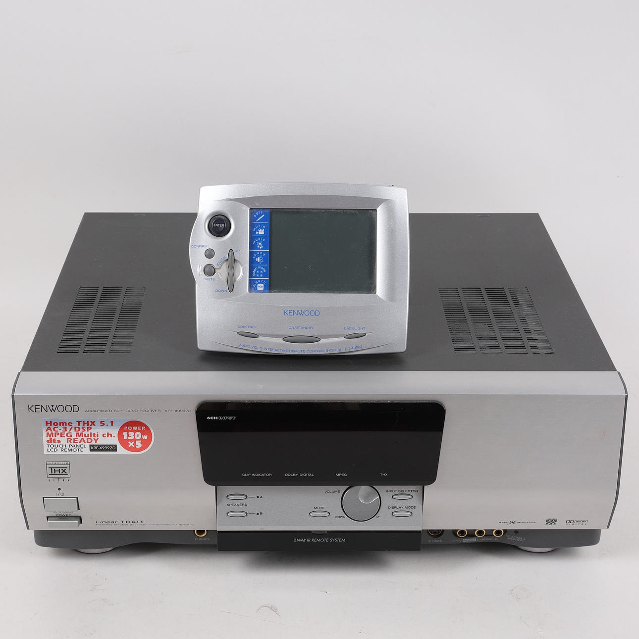 RECEIVER/AMPLIFIER, with remote control, Kenwood, KRF-X9992D.