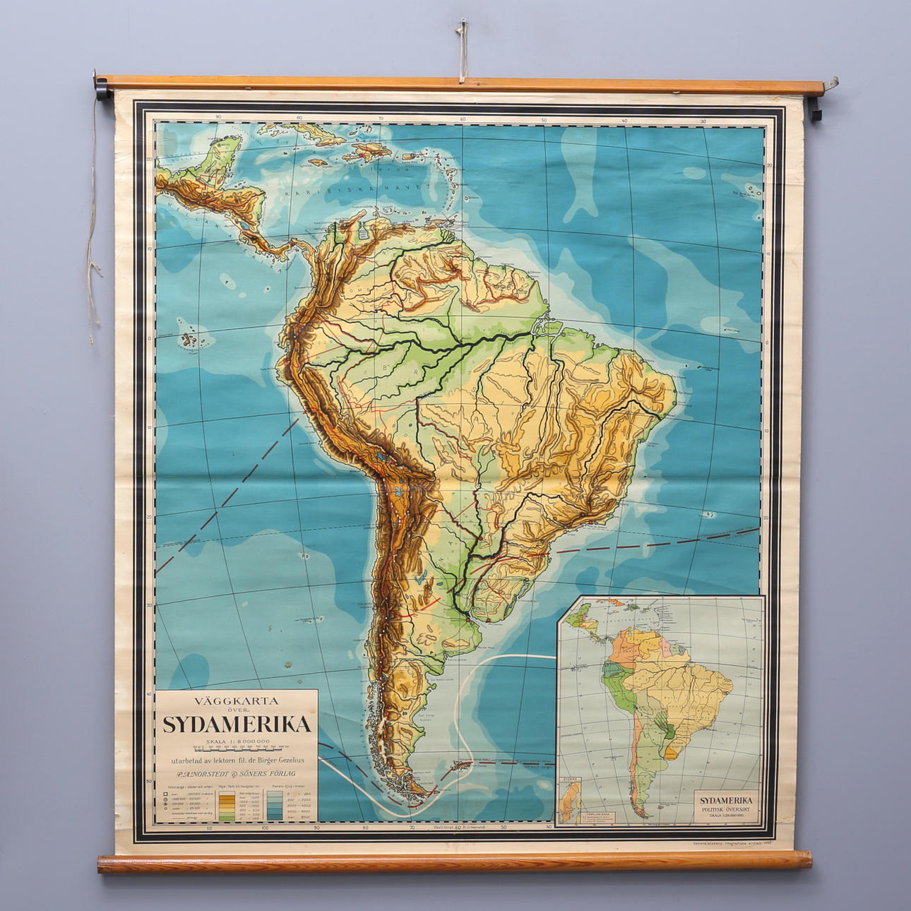 MAPA ESCOLAR, América del Sur, 1930.