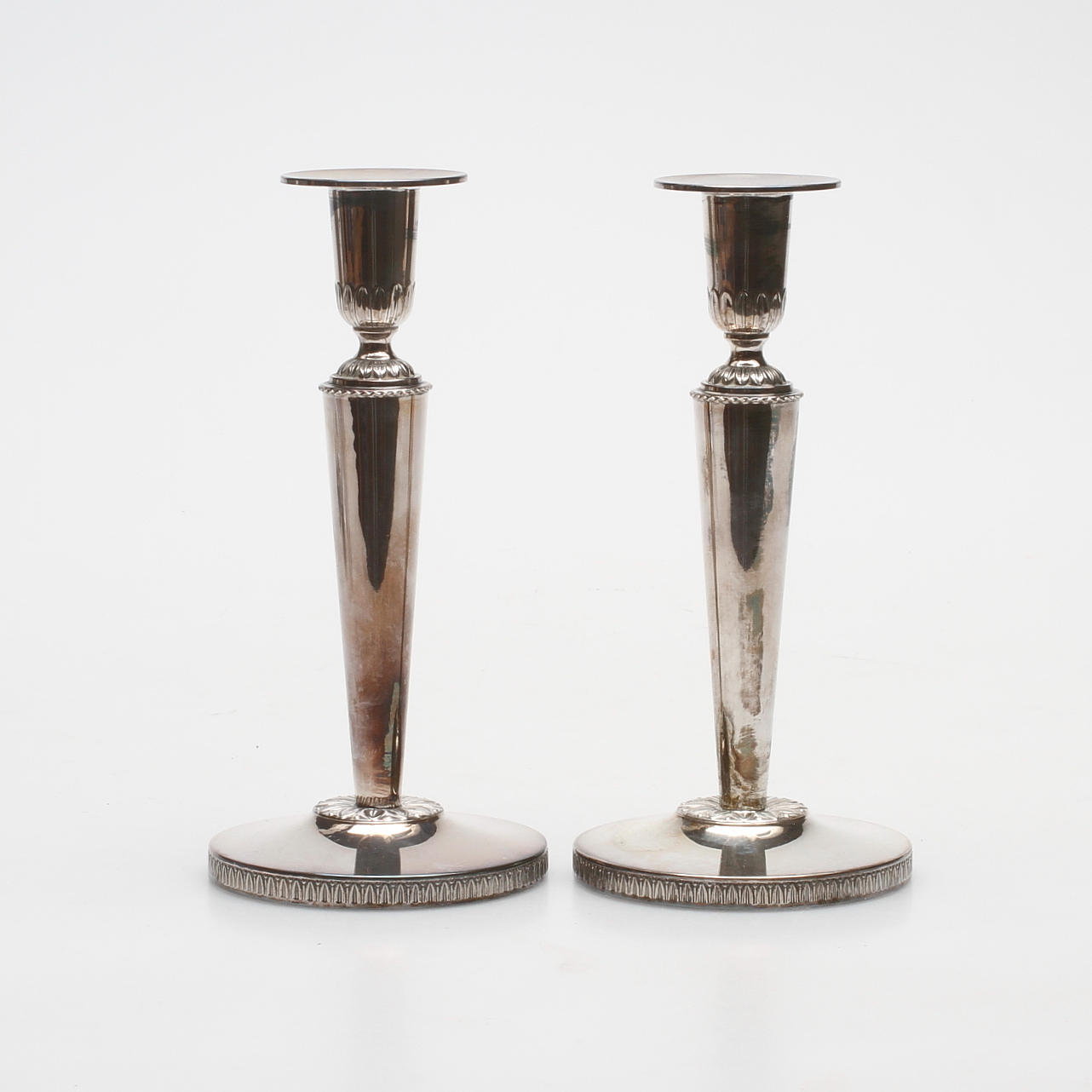 LJUSSTAKAR, ett par, silver, K&EC, Göteborg 1966.