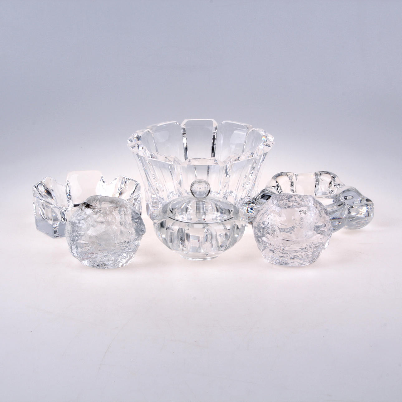 PARTI KRISTALL, samt glas, 6 delar, Orrefors och Kosta Boda.