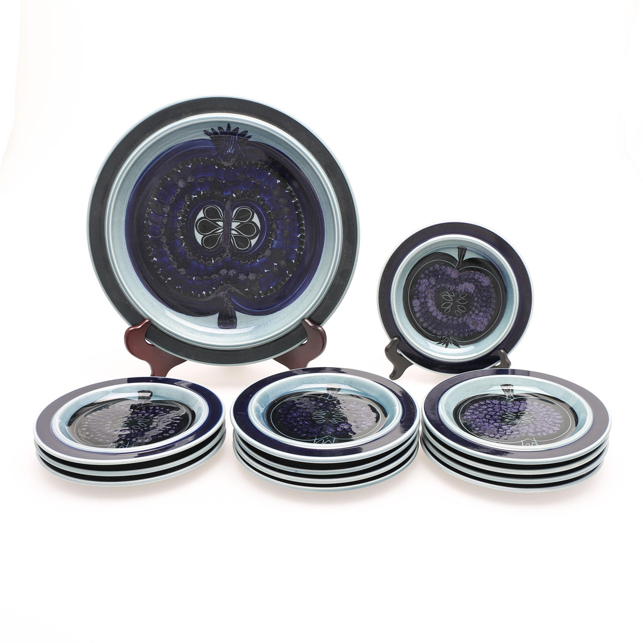 SERVISDELAR, 13 st, keramik, "Fructus", Gunvor Olin Grönqvist, Arabia, Finland.