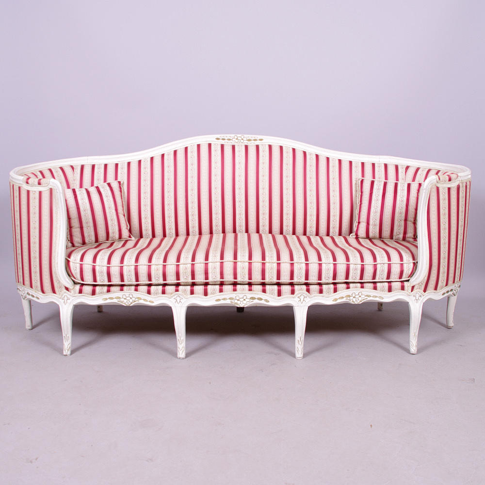 BATHTUB SOFA, rococo style, white painted, 19th century.