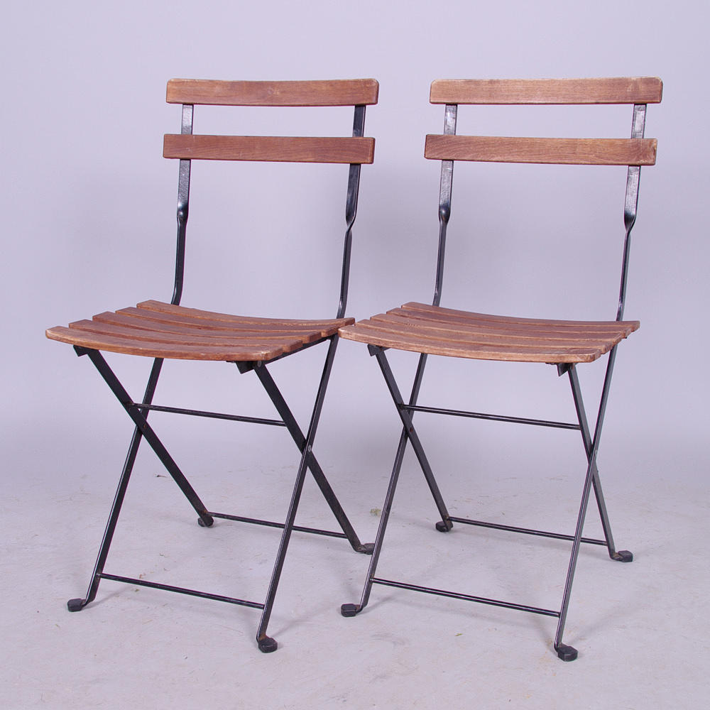 TRÄDGÅRDSSTOLAR, 1 par, metall/trä.