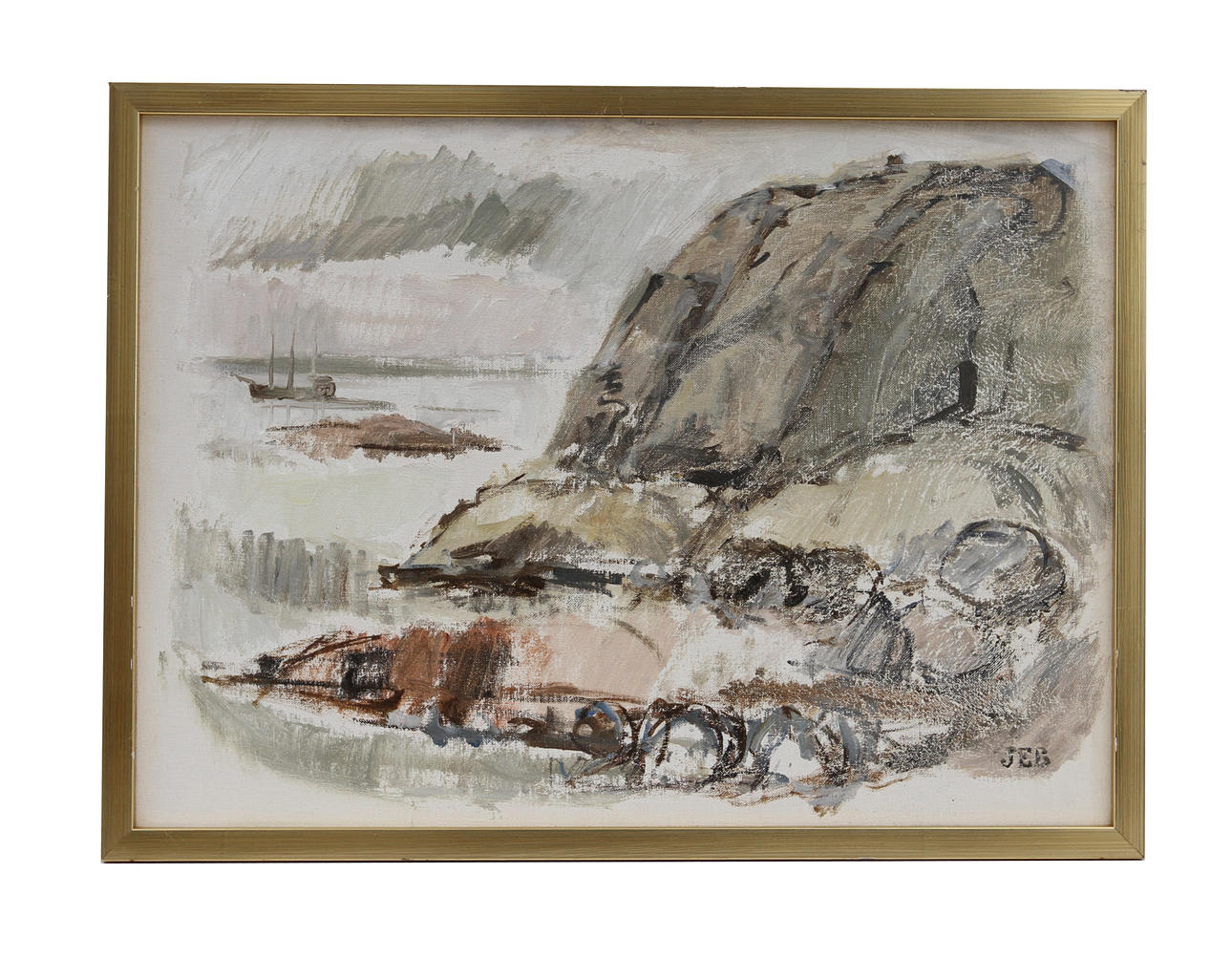 JAN-ERIK BÄCKERSTEN. Kustklippor. Olja på duk, signerad.