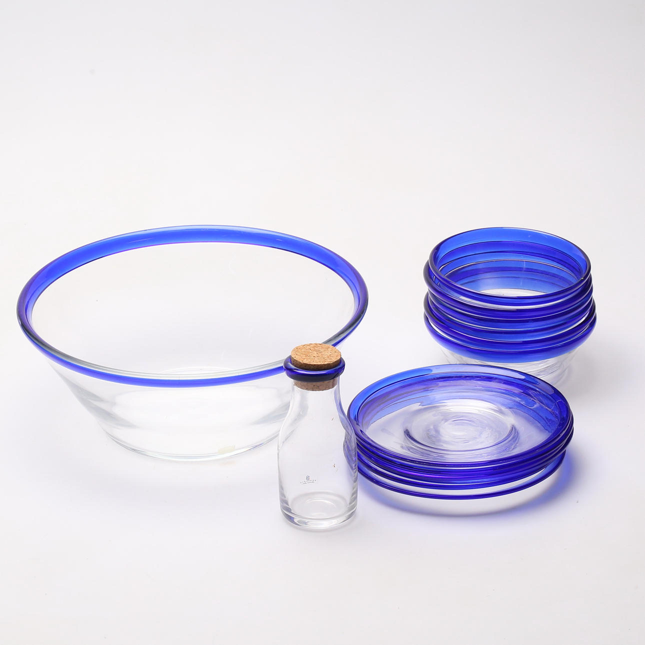 SERVISDELAR, 14 delar, "Blå kant", Bergdala.