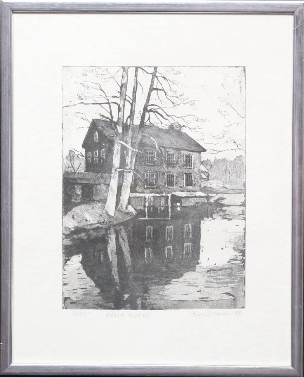 PETER NORRMAN. "Planing mill". Etching, signed, numbered 21/55, dated 1991.