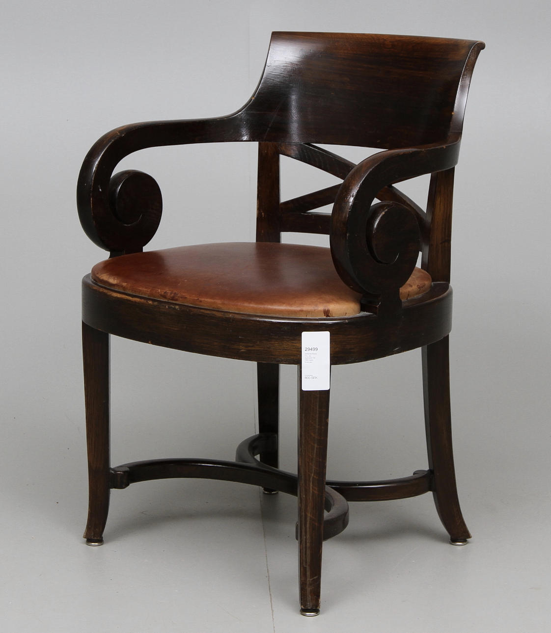 SKRIVBORDSSTOL, ek, skyltmärkt NK, 1900 talets första del.