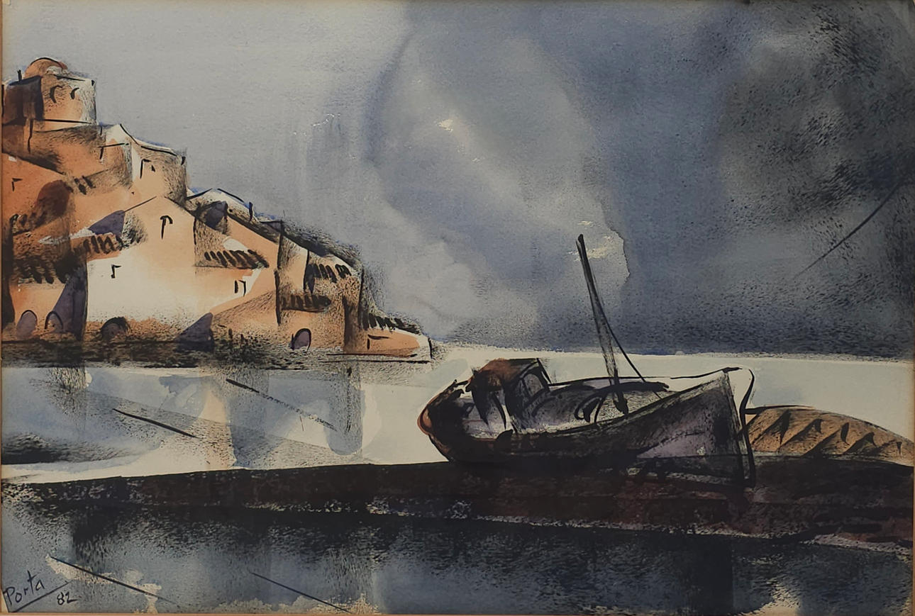 CAMILO PORTA. MISCHTECHNIK AUF PAPIER. „BARADA-BOOT“.