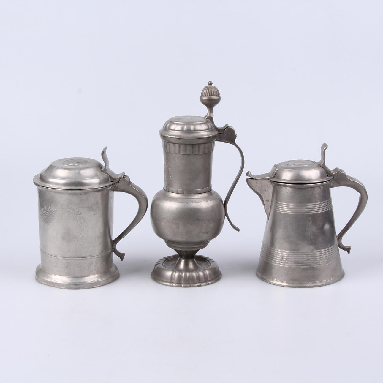 STOP, 3 st. Tenn, delvis Gustaf Frederic Wigholm, Eskilstuna, 1833 samt 1841.