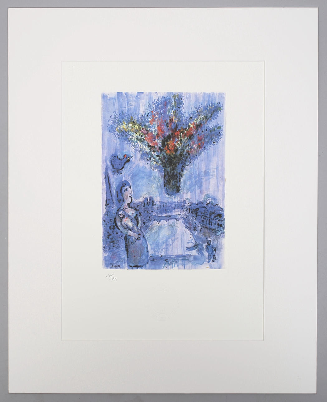 MARC CHAGALL (6. JULI 1887- 28. MÄRZ 1985). EFTER. vas, zinketsning på handgjort papper i passe-partout.