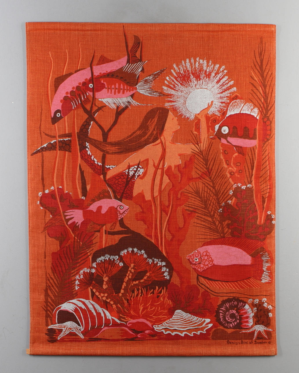 VÄGGBONAD, textil, Lini of Sweden, 1960/70-tal.