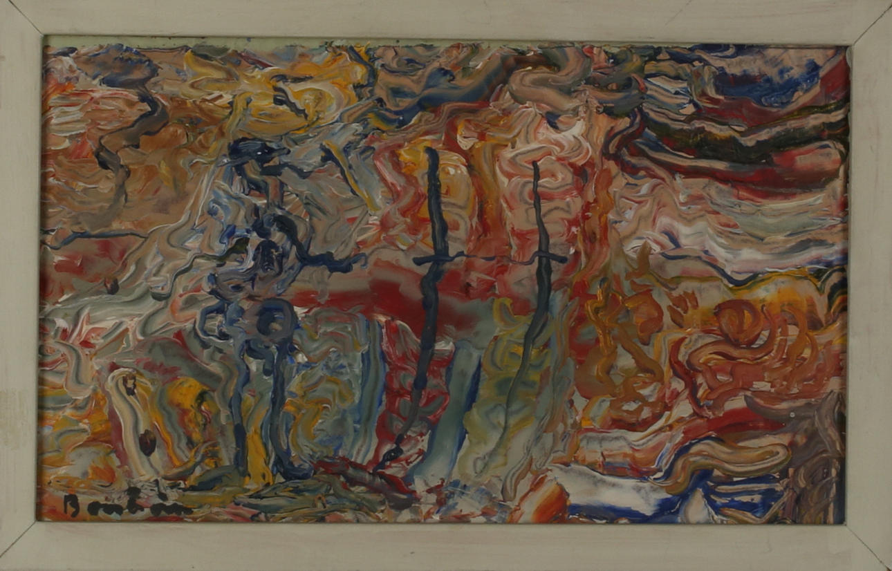 HARRY BOOSTRÖM. "Fiskaren", olja på masonite, signerad Booström.