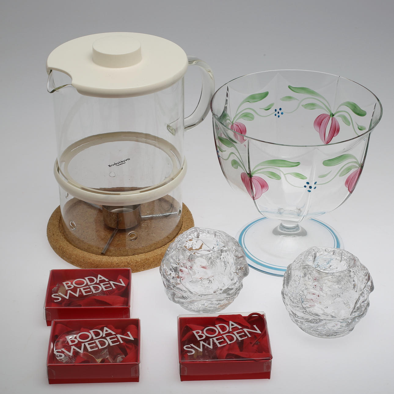 PARTI GLAS, 7 delar, bl a "Maja", Eva Englund, Orrefors.